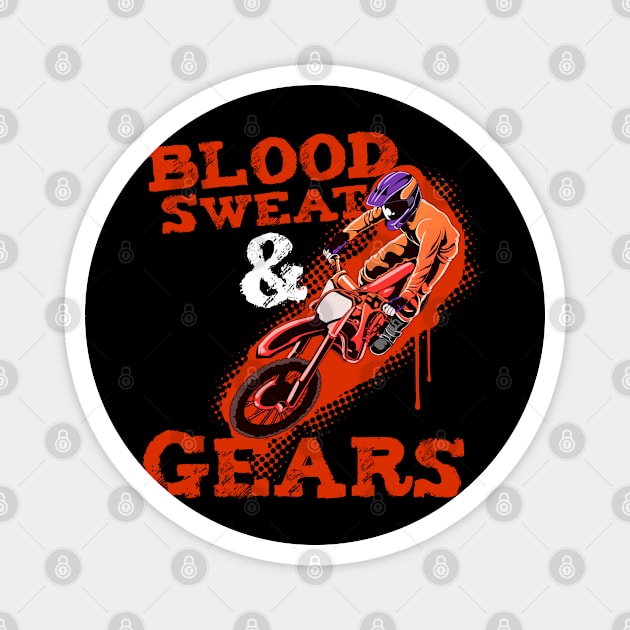 Funny Dirt Bike Out Motocross Gift Dirt Bike And Gears Product Magnet by Linco